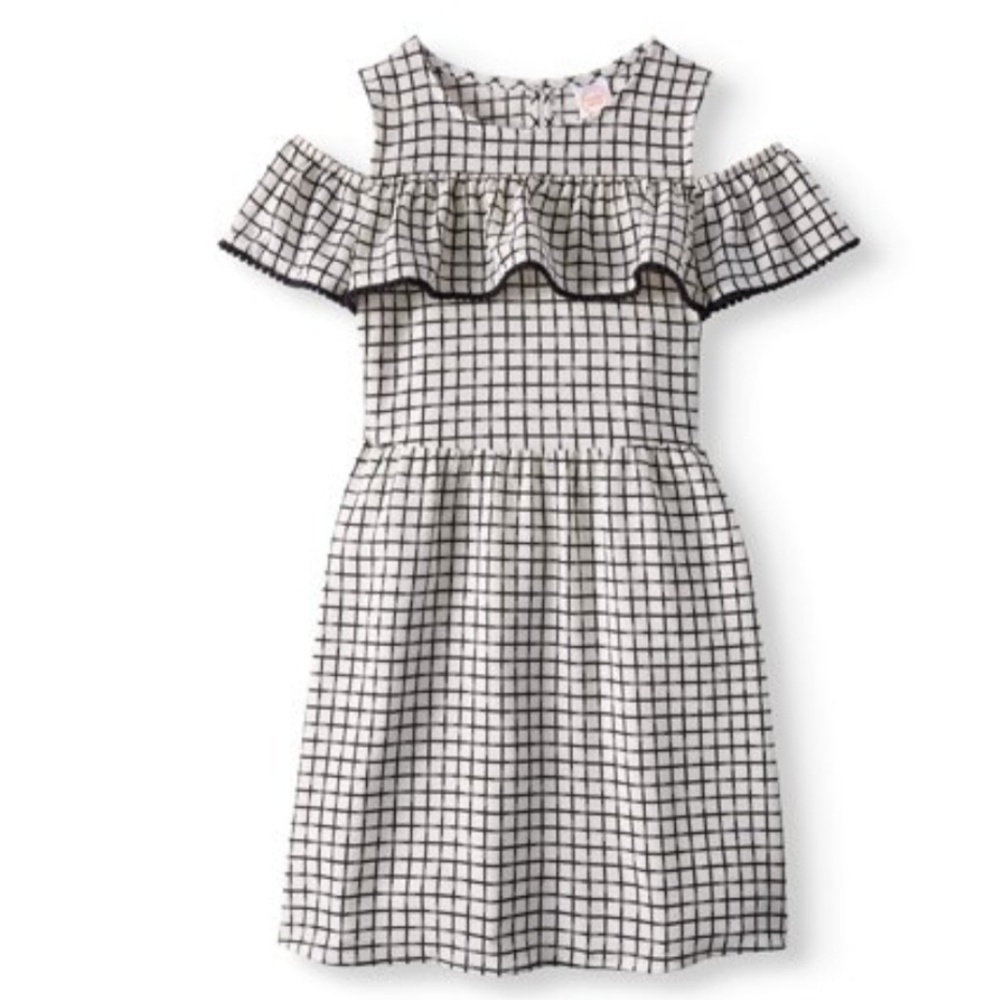 Wonder Nation Girls’ Ruffle Overlay Cold Shoulder